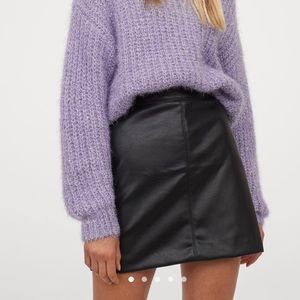 Faux leather mini skirt